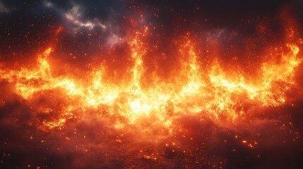 Fototapeta premium Fiery inferno cloud explosion.