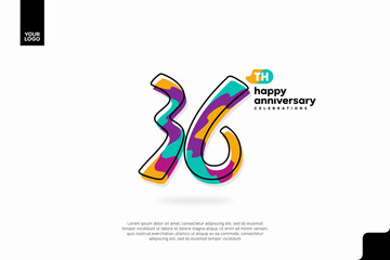 Number 25 logo icon design, 25th birthday logo number, anniversary 36