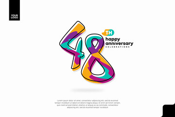 Number 48 logo icon design, 48th birthday logo number, anniversary 48