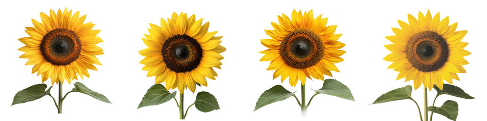 Fototapeta premium Beautiful sunflowers growing in a field on a sunny summer day