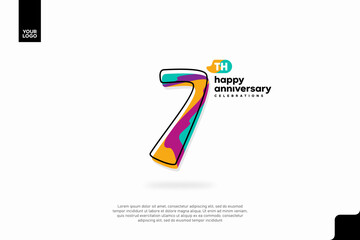 Number 7 logo icon design, 7th birthday logo number, anniversary 7