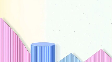 Obraz premium Pastel Cylinders Elegantly Rise on a Soft, Textured Background: A Vibrant Digital Illustration Mockup. AI Generated