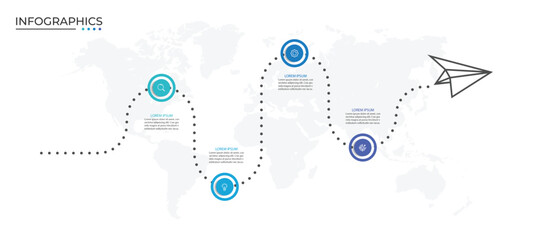 Infographic design template. Timeline concept with 4 steps. vector illustration