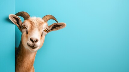 Cheerful goat with a playful expression.