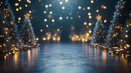 Naklejka premium Cozy Christmas night with lights