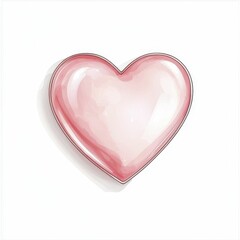 Hearts Valentine&rsquo;s Day Heart-shaped design in soft pink color on white background.