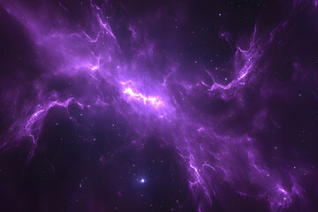 Fototapeta premium Purple galaxy filled with swirling dust, luminous stars, and glowing nebulae.