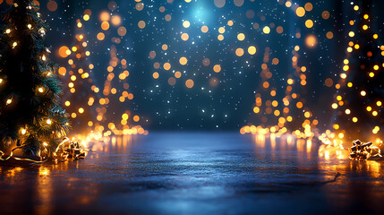 Cozy Christmas night with lights