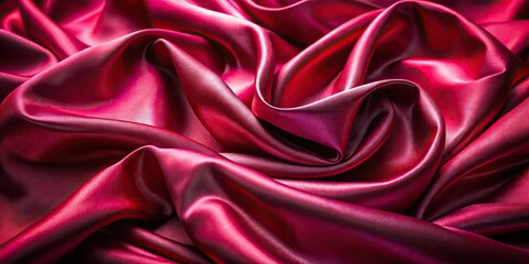 Obraz premium Shiny red-purple silk satin fabric provides a luxurious, empty backdrop ideal for showcasing products.