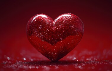 Obraz premium sparkling red heart with glitter details for valentines