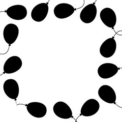 hand drawn doodle black and white balloon. design holiday greeting card and invitation of wedding, Happy mother day, birthday, Valentine s day and baby shower holidays.