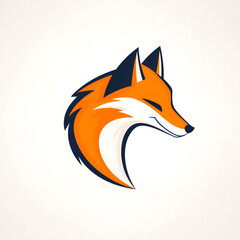Obraz premium Simple fox head illustration. Fox head badge emblem logo icon isolated on white