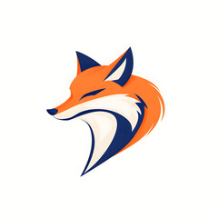 Obraz premium Simple fox head illustration. Fox head badge emblem logo icon isolated on white