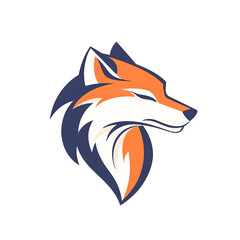 Obraz premium Simple fox head illustration. Fox head badge emblem logo icon isolated on white