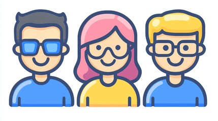 Obraz premium Stylish spectacles, a diverse group of people sporting fashionable eyewear diverse