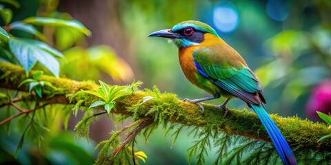 Surreal art captures a turquoise-browed motmot, a rainforest jewel of Costa Rica, in breathtaking detail.