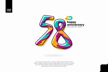 Number 58 logo icon design, 58th birthday logo number, anniversary 58