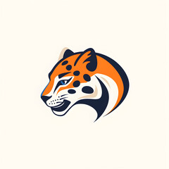 Simple leopard head illustration. Leopard head badge emblem logo icon isolated on white