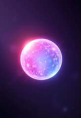 Glowing Energy Sphere Graphic Element Isolated on Transparent Background, Light Ball Overlay Texture, Sci-Fi and Futuristic Design, pop-art, with white tones