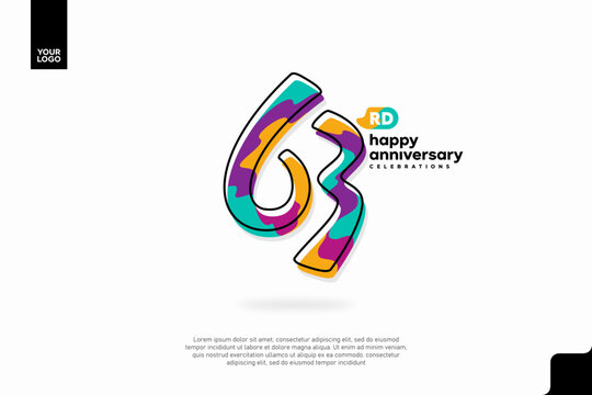 Number 63 logo icon design, 63rd birthday logo number, anniversary 63