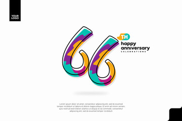 Fototapeta premium Number 66 logo icon design, 66th birthday logo number, anniversary 66