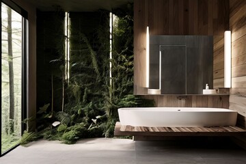 77 forest inspired a minimalist bathroom with a forest inspired