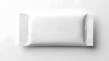 Top view bar snack white packaging mock up, isolated on white background.
