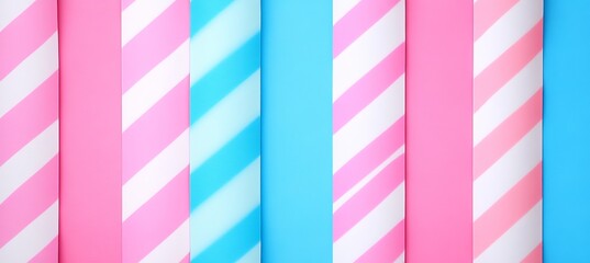 Obraz premium Pink and blue striped paper straws arranged in parallel, creating a full-frame, textured background.
