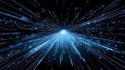 Abstract Blue Light Rays Background