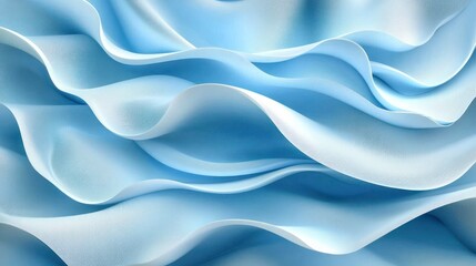 Obraz premium Abstract light blue fabric waves, flowing textile texture background.