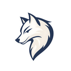 Simple wolf head  illustration. Wolf head badge emblem logo icon isolated on white