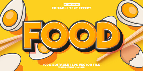 Food editable text effect in modern trend style