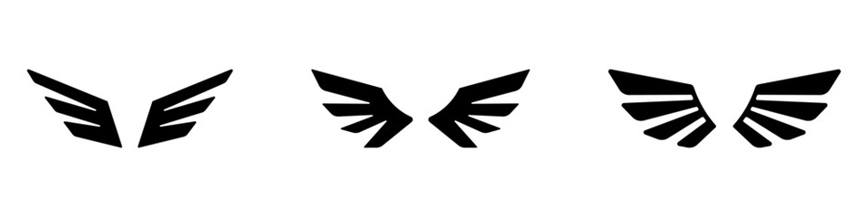 Wings icons set. Simple set of wings vector icons.