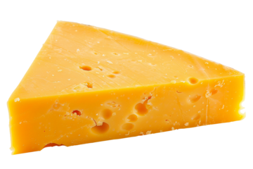 Smooth and creamy colby jack cheese slice isolated on transparent background