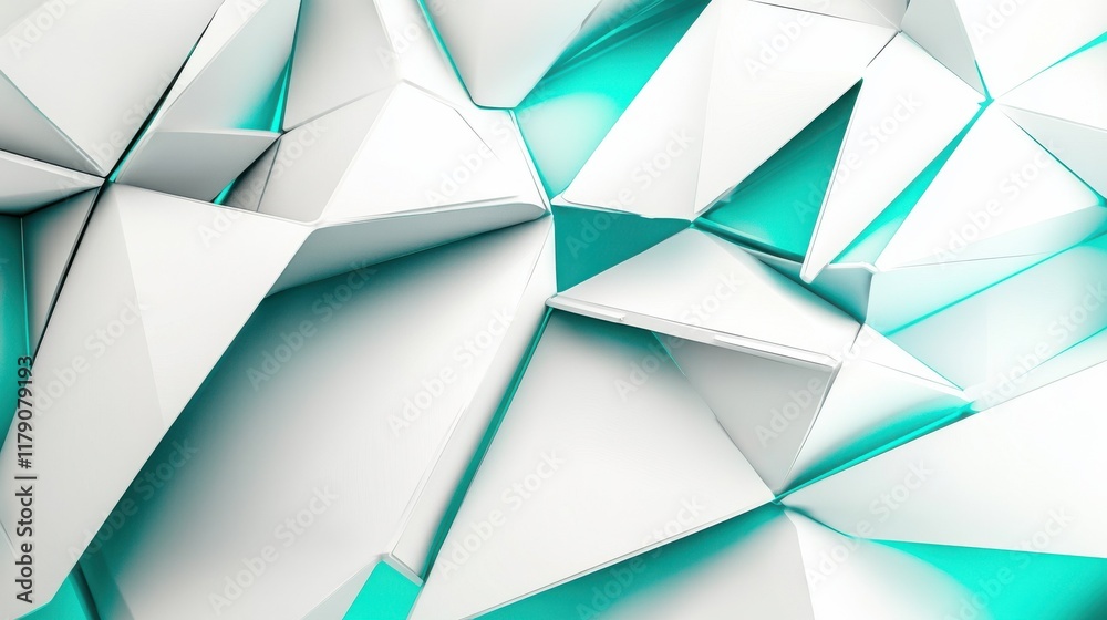 Poster a sleek and colorful plexus-style background with white and teal nodes for a tech template, simple a
