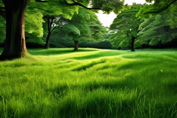 Obraz premium 81 grassy field lush green grass