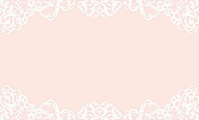 Elegant lace border on soft peach background