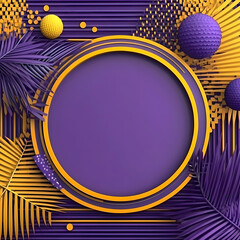 Purple Gold 3D Abstract Background