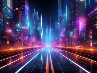 Obraz premium Gorgeous Clean view of abstract Modern dynamic motion light trails technology lines background