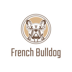 Vector french dog logo. Perfect for any business especially related to dog animal characters.