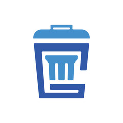 GM or MG trash can logo vector. Simple and modern. Suitable for any industry, especially in the cleaning sector.