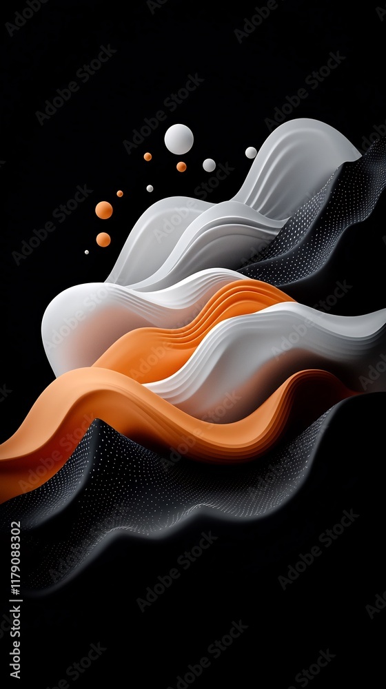 Poster captivating moody abstract landscape with mesmerizing wave like patterns and flowing lines across a 