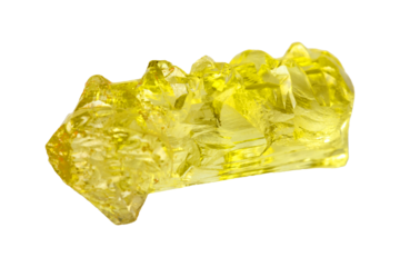 Beryl heliodor mineral stone on white background close up.