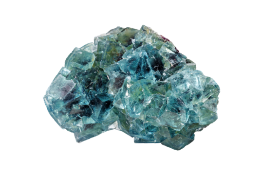 Fluorite mineral stone on a white background close up.