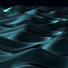 Obraz premium Dark Teal 3D Abstract Wave Background