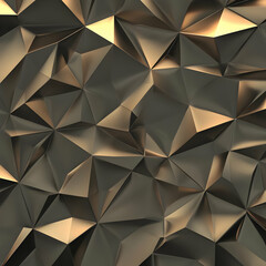Abstract 3D Gold Geometric Background
