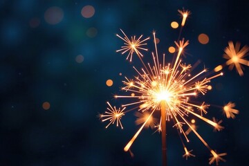 Twinkling sparklers create a starry night sky, night spark, sparkler celebration