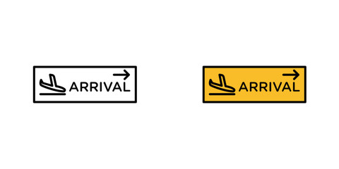 Airport arrival signs vector graphic pack