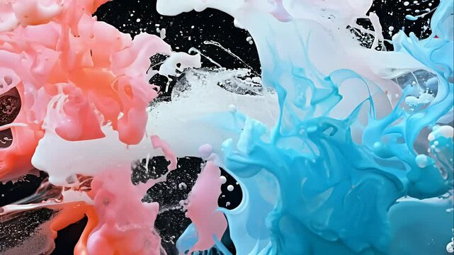 Abstract background where particles behave like splashes of paint