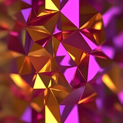 Obraz premium Abstract 3D Gold Purple Polygonal Background